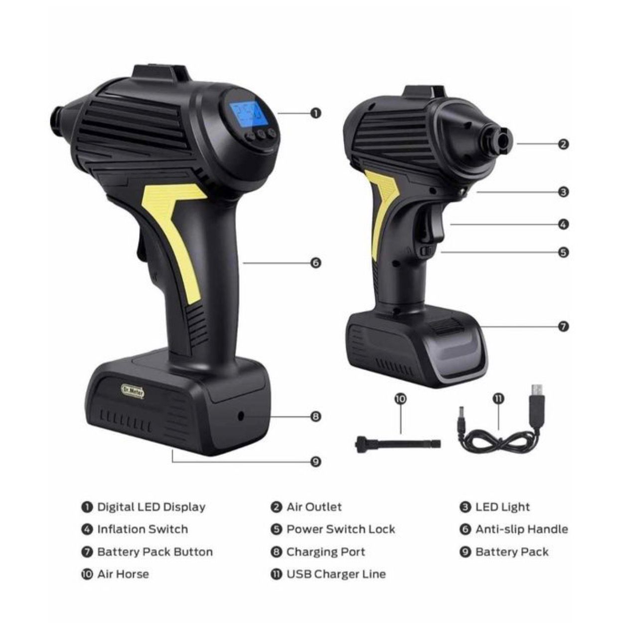 AirPump Pro™ – Puissante, Compacte et Indispensable en Voiture